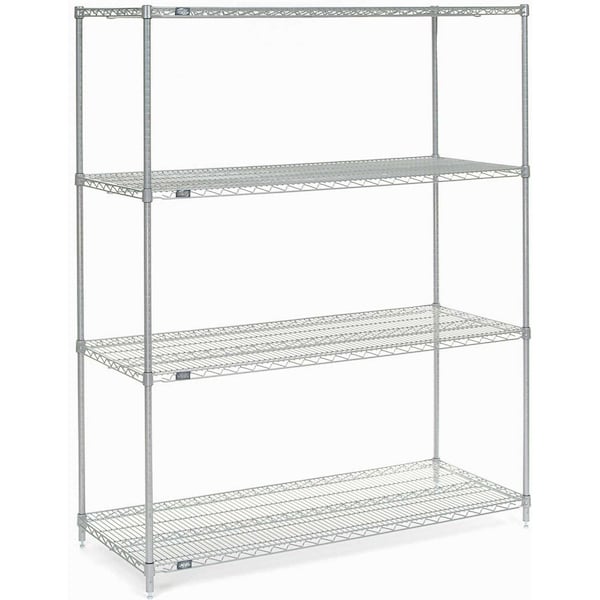 Nexel Wire Shelving, Poly-Z-Brite, 54W X 24D X 74H 24547Z - main
